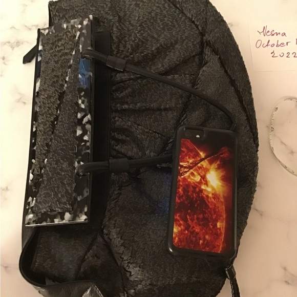 Fendi “To You” convertible shoulder bag - clutch grey feather pattern - Picture 7 of 16